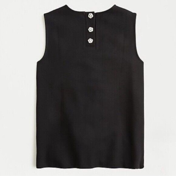 J.Crew Jeweled button back ponte black sleeve blouse size XXL - Picture 2 of 10
